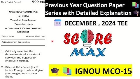MCO 15 II PREVIOUS YEAR QUESTION Paper II Important Questions ll IGNOU