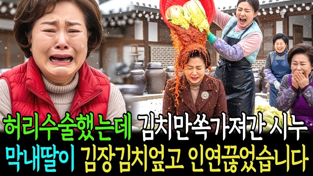 허리수술했는데 김치만 쏙 가져간 시누 막내딸이 김장김치 엎고 인연끊었습니다
