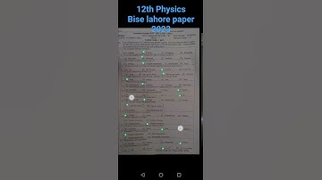12th Physics Bise lahore board paper | morning paper | lahore board paper | physics #physics #short