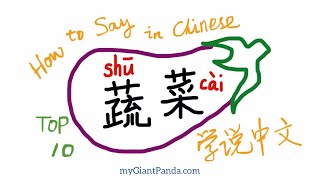 Say “10 Vegetables” in Chinese 学说汉语【蔬菜】cucumber黄瓜/potato土豆/tomato番茄｜慢速跟读复读 Slow follow-up & Repeat