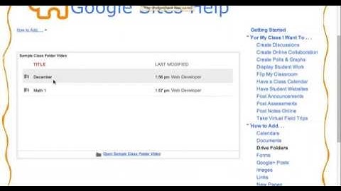 Google Sites  Insert Drive Folder