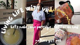 #vlog : Mother’s Day gifts prep,Cotton on haul ,NIGHT SKINCARE Routine #southafricanyoutuber #haul
