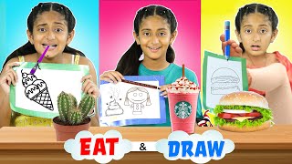 Eat and Draw Challenge | 24 HOURS Food Challenge | MyMissAnand