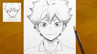 How to draw Hinata Shoyo from Haikyuu!! || Haikyuu fanart drawing || Anime drawing
