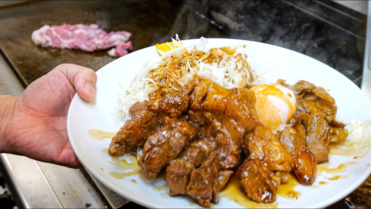 １日４０キロの豚肉が消える！最大６００グラムの爆量トンテキと無限ライスで働く男たちを腹パンにさせる男めし食堂丨Japanese Street Food