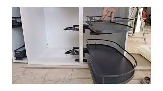 modular kitchen cabinet/magic corner swing tray design ideas 2024