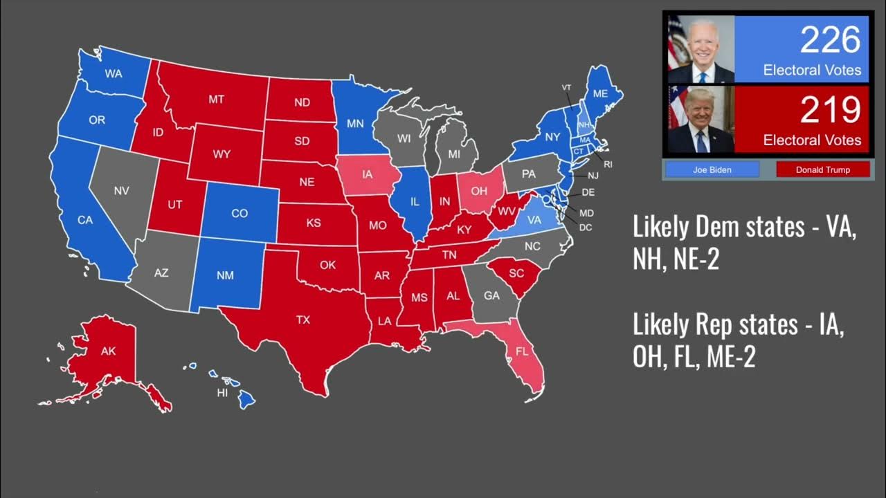 2024 Presidential Election Map Prediction Based on Current Polls YouTube