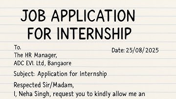 👉 Job Application for Internship | Internship Application Letter in English
