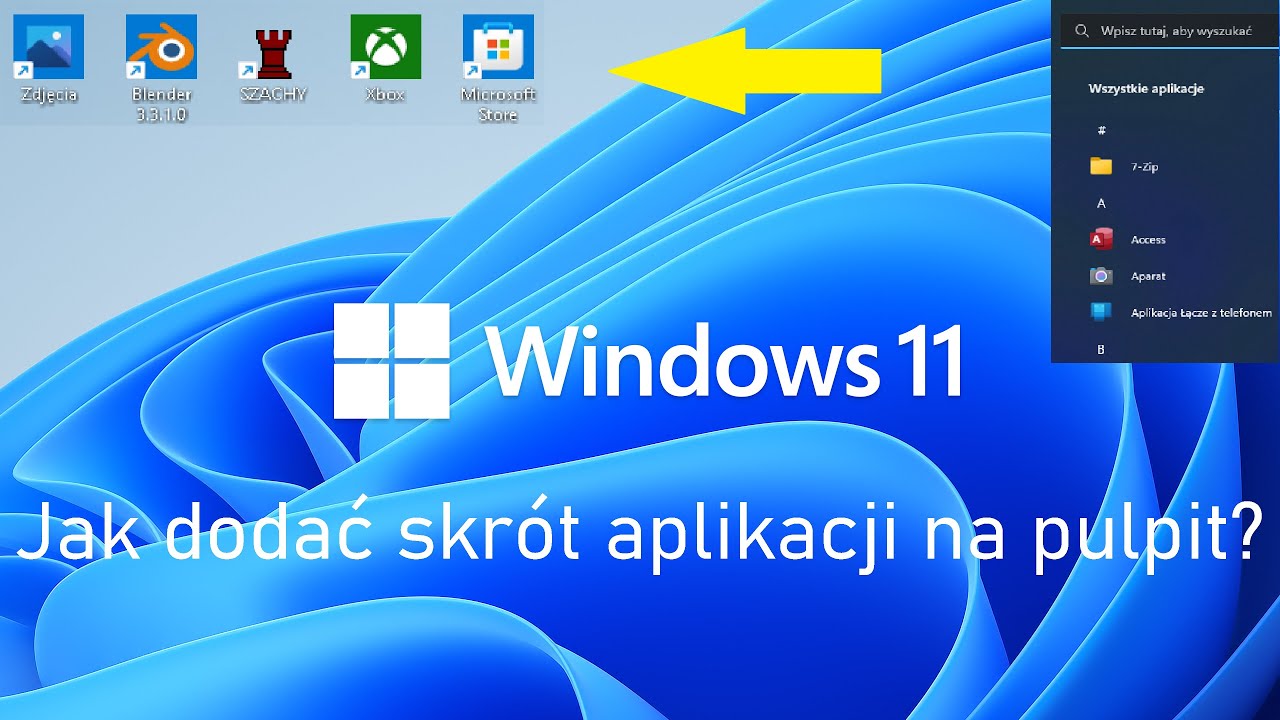 Jak dodać skrót dowolnej aplikacji na pulpit? Windows 11 YouTube