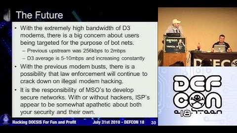 DEFCON 18: Hacking DOCSIS For Fun and Profit 3/4
