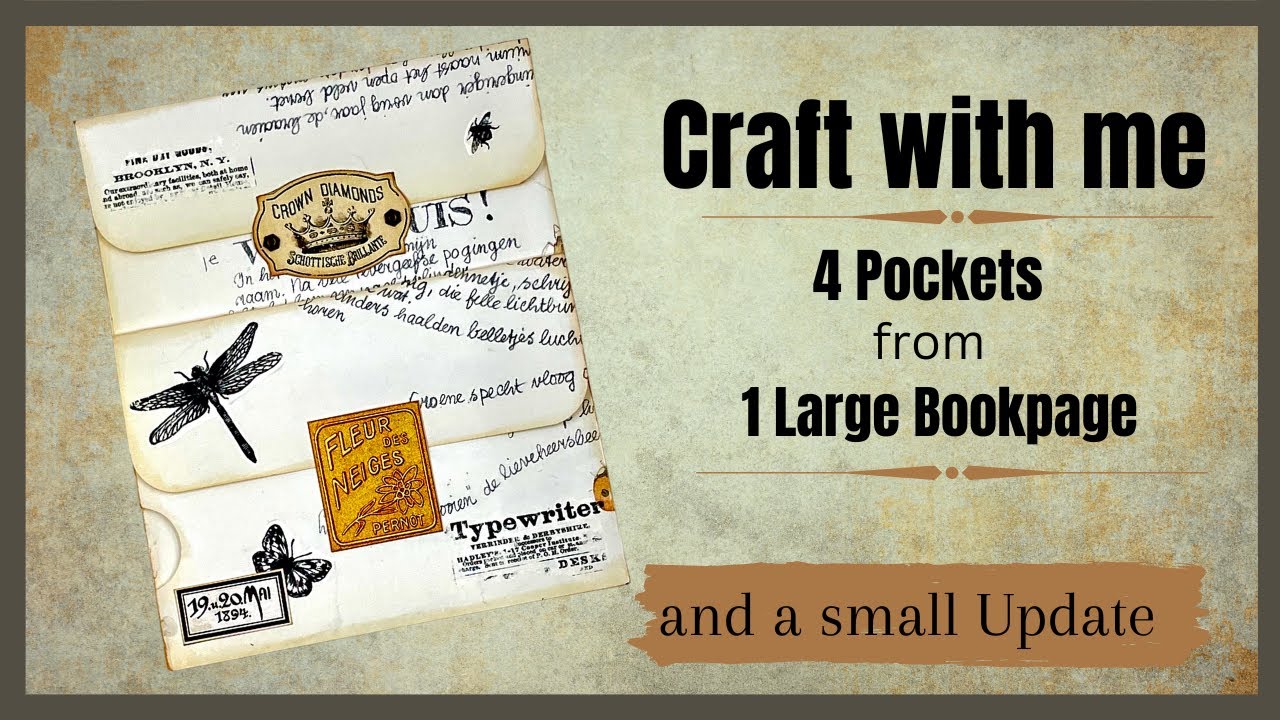 CRAFT WITH ME - 4 POCKETS FROM A LARGE BOOKPAGE - AND A BIG THANK YOU # ...
