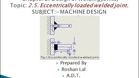 ME308 Eccentrically loaded welded joints When the shear and bending stresses are simultaeously prese
