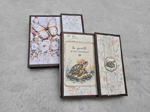 Let's make a tiny sticky note folio with pen- #tinyjournal2026 #silverandsparkles