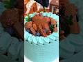 Don't blink! This buttercream smoothing process is so addictive #shorts #cakedecorating
