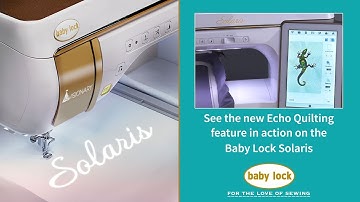 See the New Echo Quilting Feature in Action on the Baby Lock Solaris