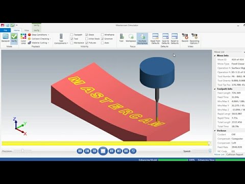 Project finish in Toolpath 3D Mastercam