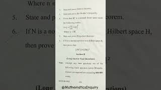 Functional Analysis Msc 3rd sem PYQs #mjpru #mathematicsinquiry #mscmaths #pyqs