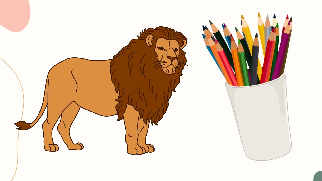 How to Color a Lion for Kids and Toddlers | Easy Art - YouTube