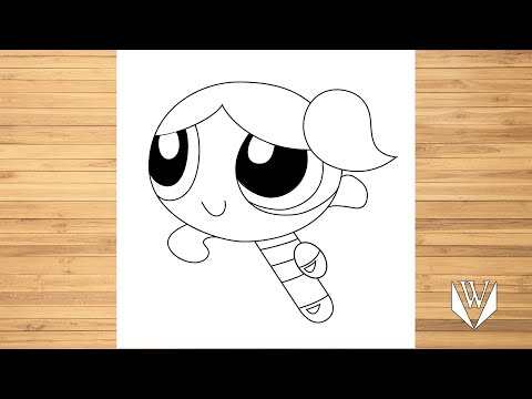 Как нарисовать Суперкрошки Пузырёк шаг за шагом, Easy Draw | Скачать бесплатно раскраски