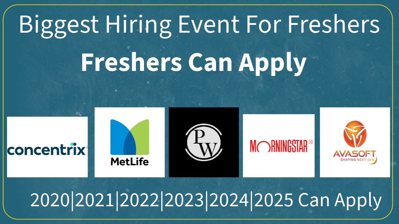 MetLife , Morningstar , Concentrix , Avasoft , PW |2021,  2022 , 2023 , 2024  jobs