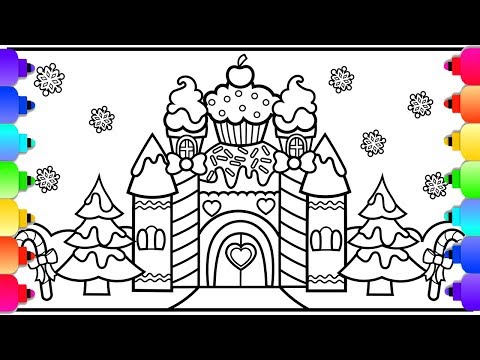 how-to-draw-a-castle-|-candy-land-castle-coloring-page-|-christmas-coloring-page-for-kids-|-🎄💚🏰