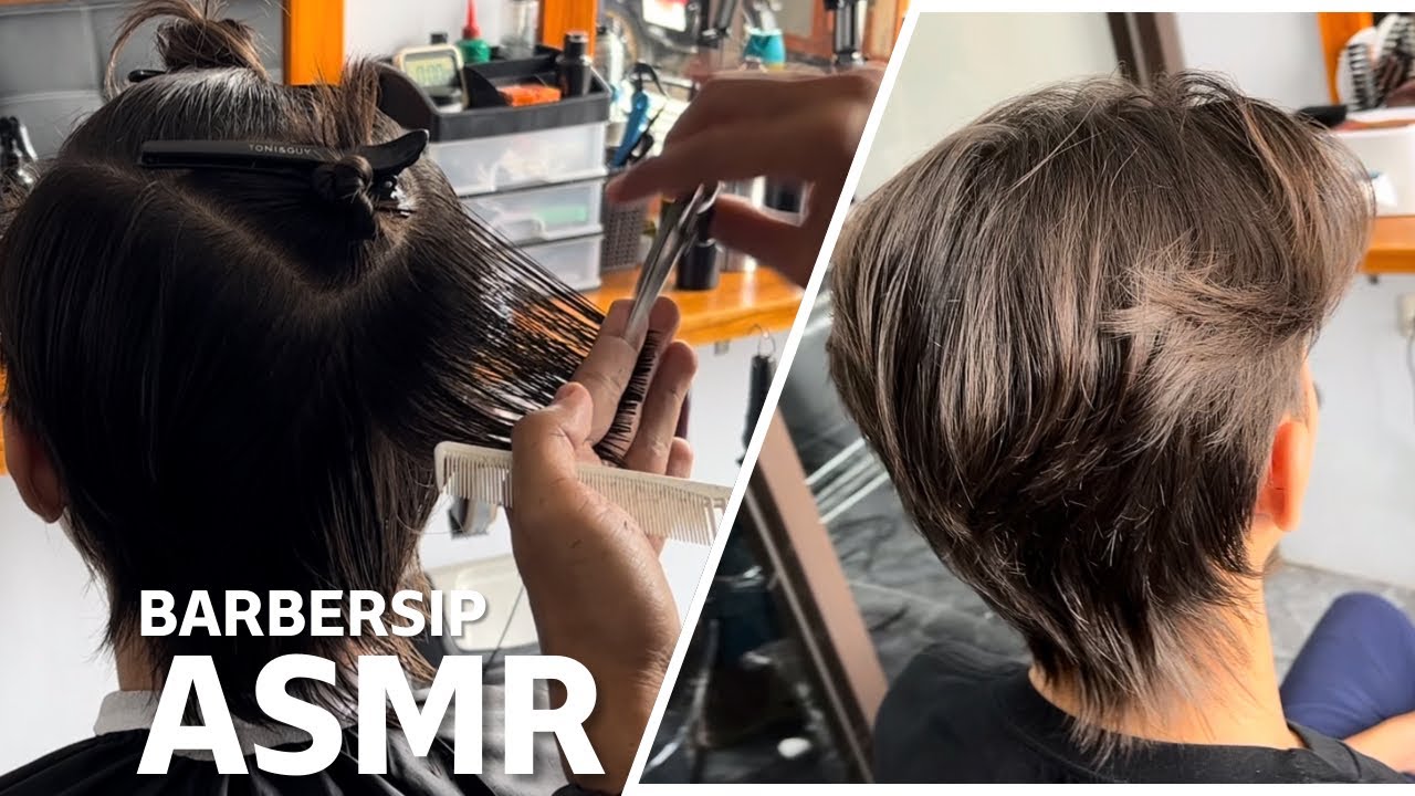 Asmr haircut & massage BarbersiP | #asmr #sleep #relaxing #haircut #hairstyle #barber #satisfying 