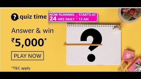 Amazon 13th March 2021 Quiz Answers: Play And Win 5,000 Rs Pay Balance (5 Prizes)