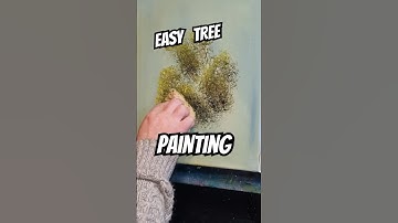 How to paint a tree Easy  with a sponge SUPER QUICK #howtopaint #shortsart