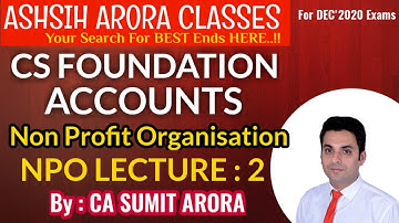 CS FOUNDATION LIVE REVISION BATCH | ACCOUNTS | NPO |CLASS-2 | CS MEGHA GOEL