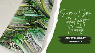 Swipe And Spin Technique Fluid Art Acrylic Pour Painting Shades Of Green
