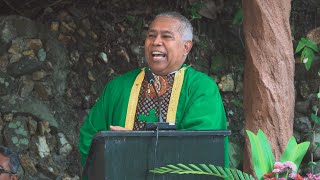 SERMON BY FROM FATHER ADRIANUS ON ONE MANGGO IN THE MARY'S CAVE IN PADANG BULAN