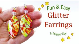 Fun and Easy Glitter Earrings in Polymer Clay, a Tutorial.