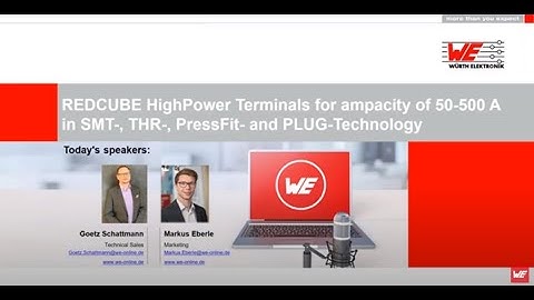 Würth Elektronik Webinar: REDCUBE HighPower Terminals for ampacity of 50-500 A