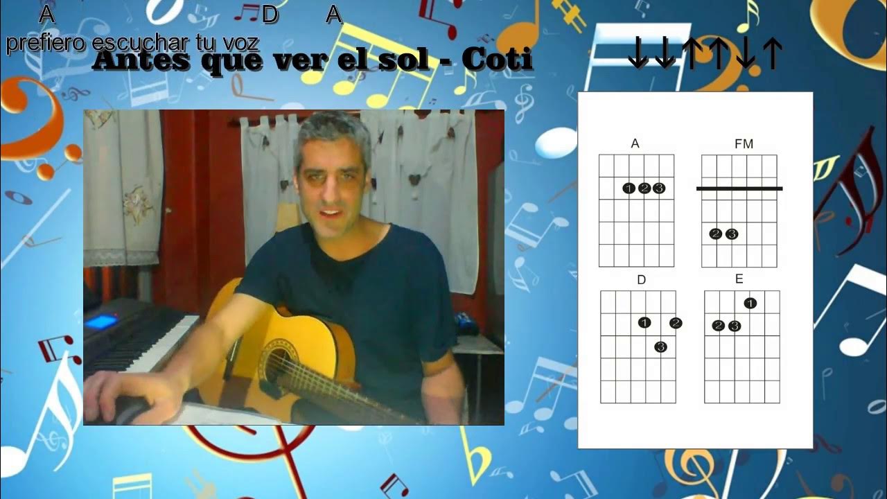 Como tocar Antes que ver el sol en guitarra (letra y acordes) - YouTube