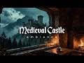 Rainy Castle Window at Night — Cozy Fireplace Ambience for Sleep, Relaxation &amp; Dreaming