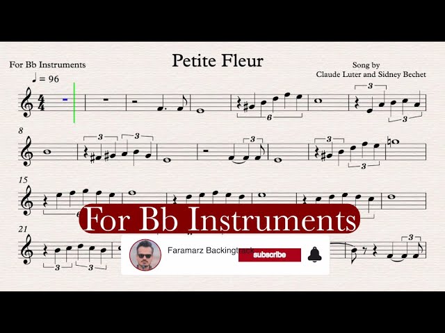 Petite Fleur - sidney bechet - Sheet music & Play along for Bb Instruments class=