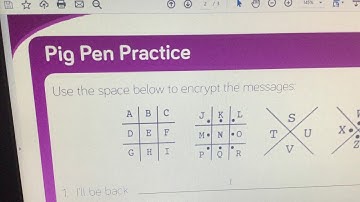 Pig pen cipher - Work for 11th May