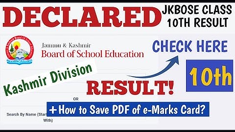 DECLARED | 10th class jkbose result Kashmir division 2021 | jkbose 10th result