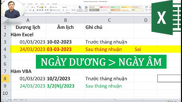 Cách đổi ngày dương lịch sang âm lịch trong Excel không bị sai tháng nhuận