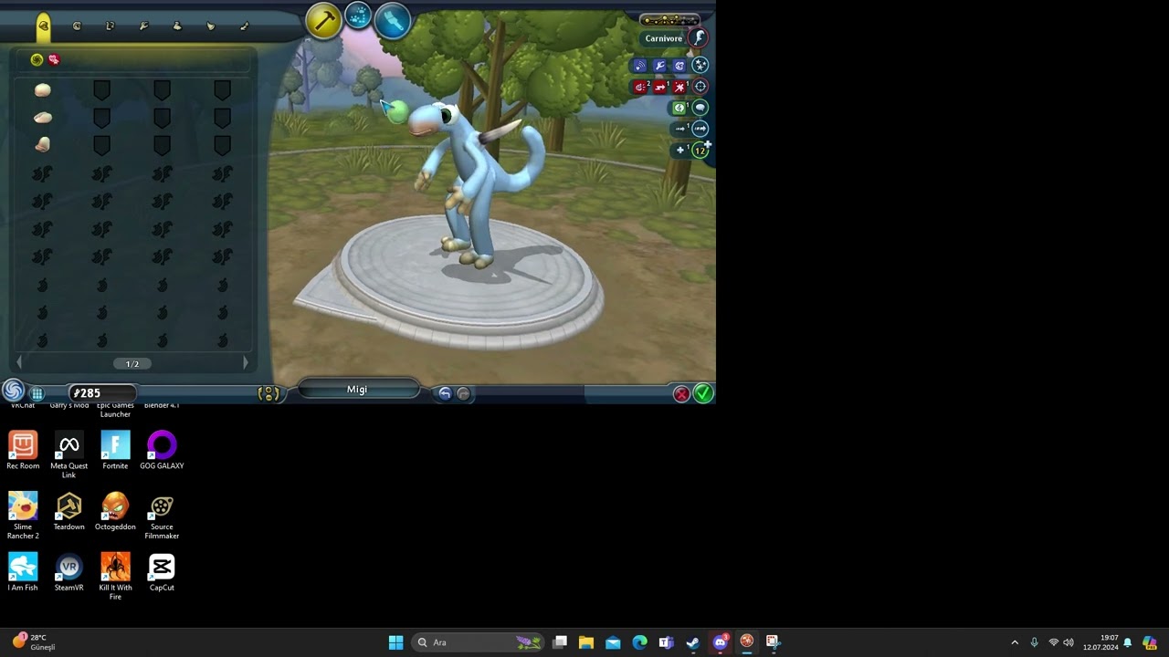 me triyng to make a random character in Spore