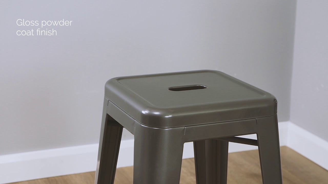Hartleys Direct Tall Metal Stools Gunmetal Grey YouTube