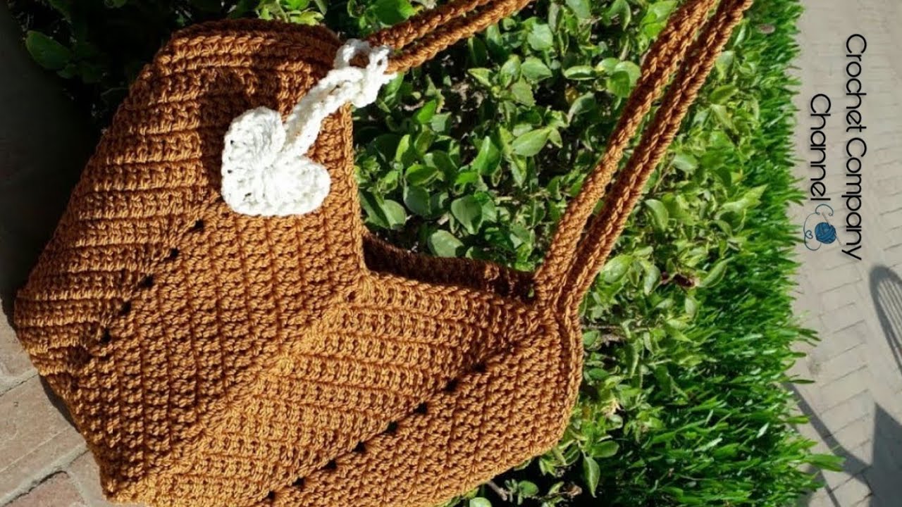 شنطه كروشيه بخيط المكرميه سهله وبسيطه وانيقه _ Easy Crochet Bag