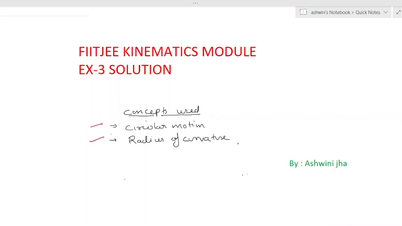 fiitjee kinematics module sol Ex-3/A projectile is thrown at an angle ...