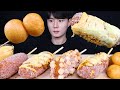 치즈 핫도그 치즈볼 먹방ASMR MUKBANG CHEESY CORN DOGS & CHEESE BALLS アメリカンドッグ チーズボール eating sounds