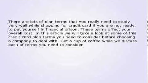 What You Should Know About Credit Card Terms