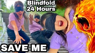 BLINDFOLDED For 24 HOURS CHALLENGE ! *SAVE ME*😭 #meku