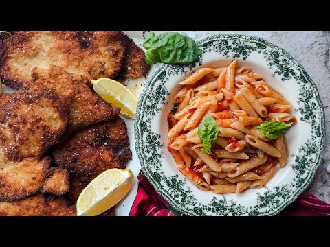 Pasta and Chicken Cutlets