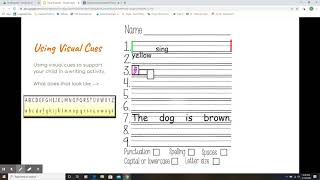 Visual Supports/Cues for Writing
