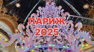 Париж - Рождественские витрины и главная елка.