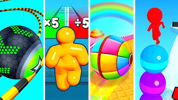 Going Balls vs Tall Man Run vs Candy Ball Run vs Stack Rider - All level  Android, IOS